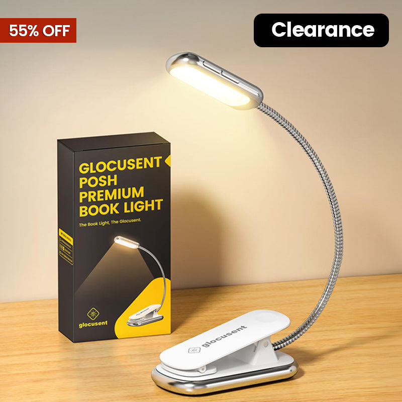 Glocusent Posh Premium Book Light for Reading in Bed with Timer