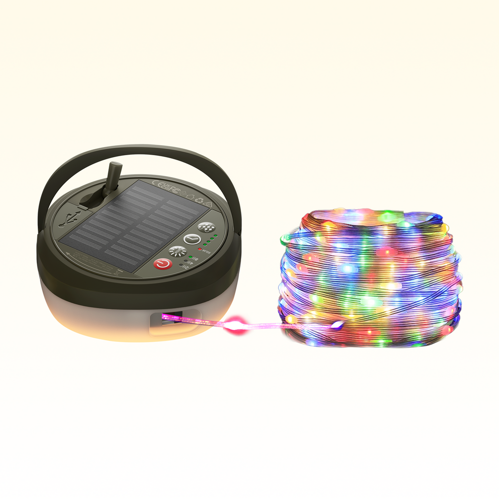 Glocusent 22 Modes Solar Camping String Lights