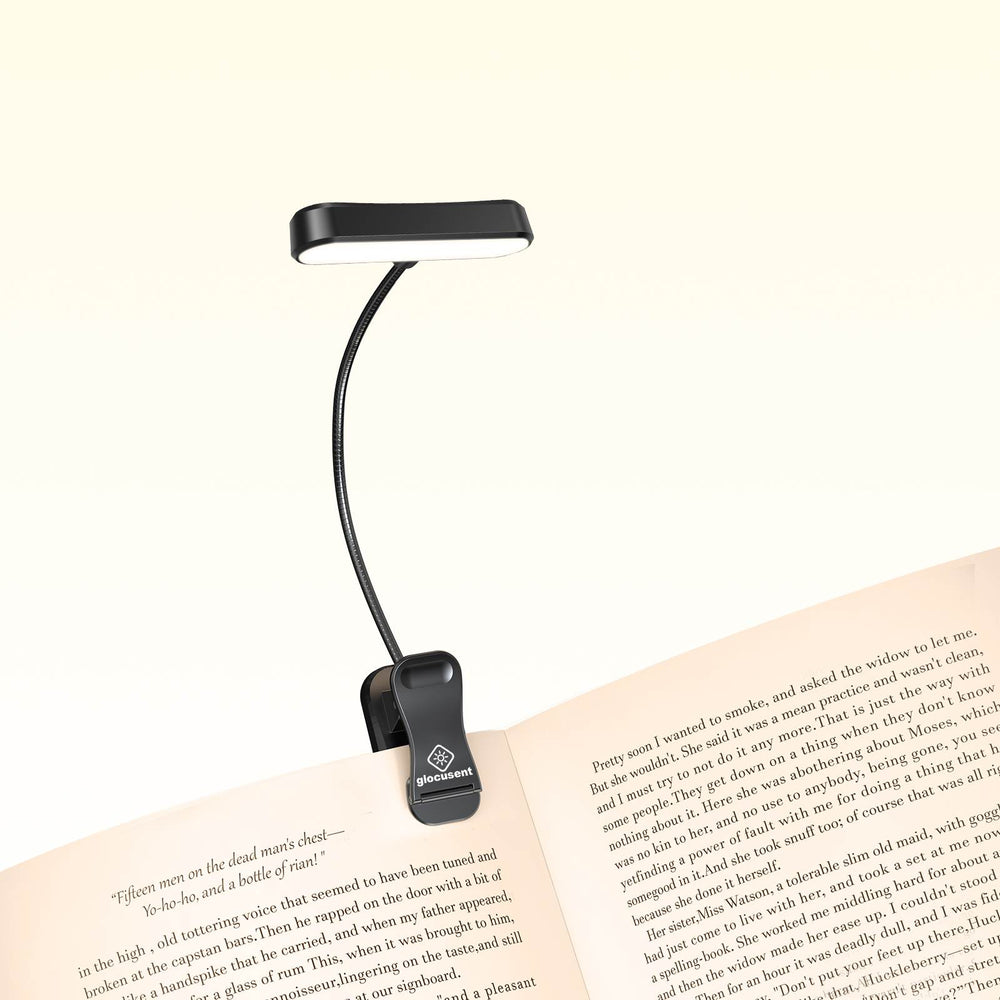 Glocusent Comparison (A vs B) 3 Glocusent Horizontal ET-head Amber Book Light with CRI 95 for Book Lovers